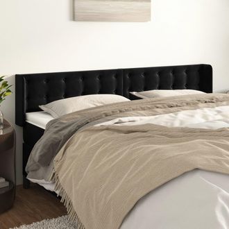 vidaXL Cabecero De Terciopelo Negro 183x16x78/88 Cm Vidaxl