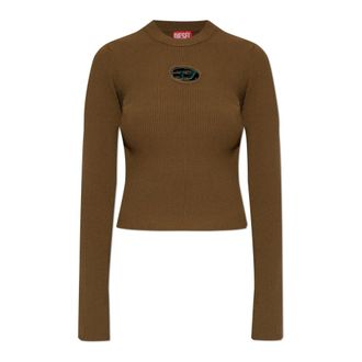 Diesel Round-neck Knitwear, female, Green, Size: 2XS Sweater M-Valari