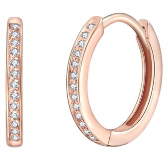Rafaela Donata Womens Hoop earring sterling silver rose gold zirconia white - One Size