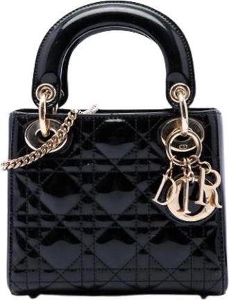Dior Pre-owned Lady Dior - Dames - Vintage Mini Tas - Zwart - ONE Size - Leer - Vintage