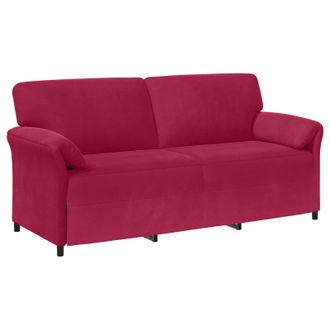 vidaXL Sof&aacute; De 3 Plazas Rojo Vino 198 X 83 X 95 Cm Terciopelo Vidaxl