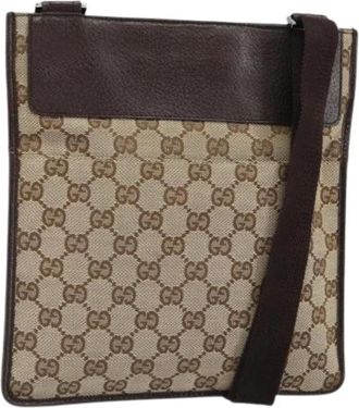 Gucci Pre-owned Vintage Canvas Cross Body Bag - Dames - Vintage Schoudertas - Beige - ONE Size - Vintage