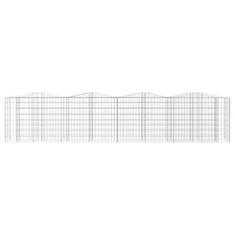Berkfield Home Durable Arched Gabion Raised Bed 400x50x100 cm Galvanised Iron in Silver | Size: 400 x 50 x 100 cm