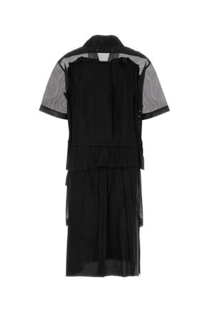 Maison Margiela Womens Dress Black Polyester Viscose