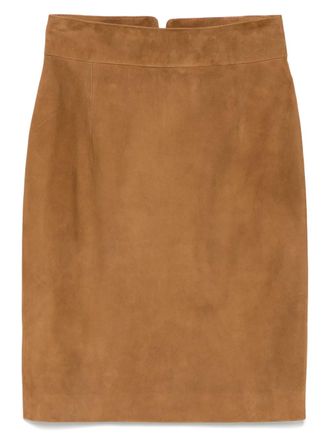 Tagliatore Lexa mini skirt - women - Cupro/Acetate/Lambskin - 40 - Brown