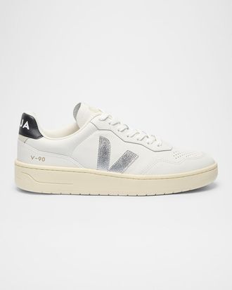 Veja V-90 Bicolor Low-Top Sneakers
