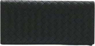 Bottega Veneta Pre-owned Intrecciato Lange Bifold Portemonnee - Dames - Vintage Accessoires - Zwart - ONE Size - Leer - Vintage