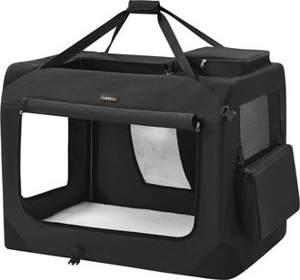 FEANDREA Transport&iacute;n plegable para mascotas 102 x 69 x 69 cm de color negro