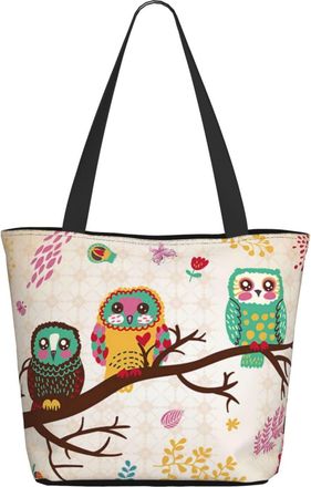 AOOEDM Colorful Owls Ladies Shopping Bag 13x11x7in.The Perfect ValentineS Day Gift.It Is The Best ValentineS Day Gift For Mom, Daughter, Wife,Etc