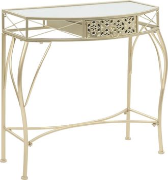 vidaXL Mesa Auxiliar Estilo Franc&eacute;s Metal 82x39x76 Cm Dorada Vidaxl