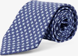 Ferragamo Cravatta Cyrus in seta con stampa Shark - FERRAGAMO - gender_Man