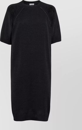 Brunello Cucinelli cotton midi dress raglan sleeves
