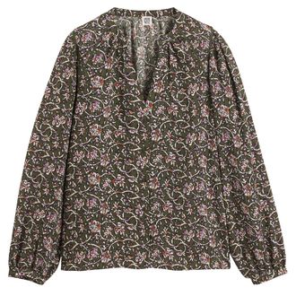 La Redoute Collections Blouse met V-hals, bloemenprint en lange mouwen