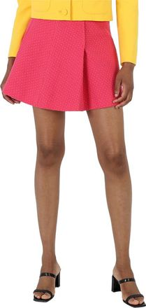 Moschino Fuschia Polka-Dot Tweed Mini Skirt, Brand Size 38 (US Size 4)