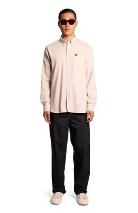Lyle & Scott Long Sleeve Flannel Shirt in Putty at Nordstrom, Size Xx-Large