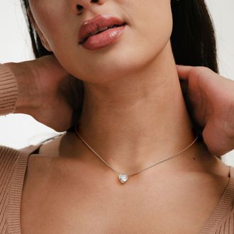 The Diamond Store Wanderlust Floating Heart Cut Lab Diamond Solitaire Necklace 2.00ct H/SI in 9K White Gold