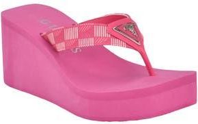 Guess Demmey Platform Wedge Flip Flop in Dark Pink 650 at Nordstrom Rack, Size 11