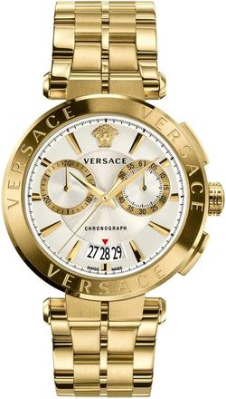 Versace Aion Chronograaf Goud Roestvrij Stalen Horloge - Heren - Horloges - Geel - ONE Size - Accessoires