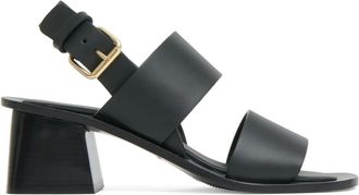 Mansur Gavriel 60 mm sandalen met dubbele bandjes en hak - Zwart