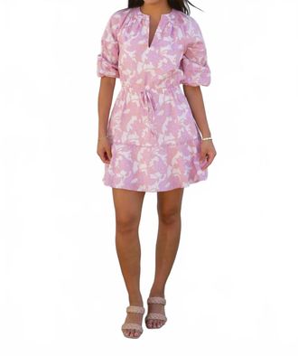 Sugarlips Bella Floral Split Neck Mini Dress In Multi
