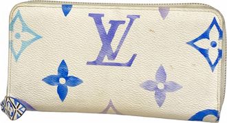 Louis Vuitton Blue White Long Wallet (Bi-Fold) (Pre-Owned)