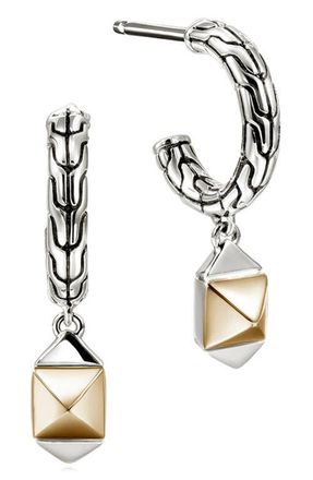 John Hardy Icon Stud Hoop Earrings in Silver And Gold at Nordstrom