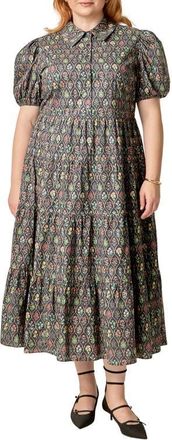 English Factory Tiered Maxi Dress in Navy Floral at Nordstrom, Size 3X