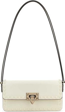 Valentino Garavani Ivory Leather Rockstud Shoulder Bag