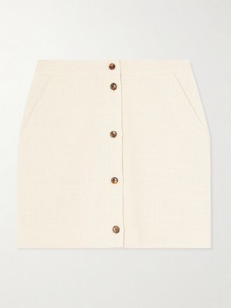 Blaz&eacute; Milano Minigonna In Tweed Di Misto Cotone Missy Appaloosa - Crema