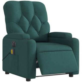 vidaXL Vidaxl - Sill&oacute;n Reclinable De Masaje El&eacute;ctrico Tela Verde Oscuro