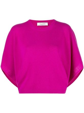 Valentino Garavani kimono-style knitted jumper - women - Cashmere/Virgin Wool - S - Pink