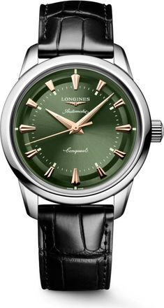Longines Conquest Heritage - Dames - Horloges - Groen - ONE Size - Leer - Accessoires