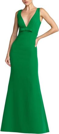Mac Duggal Sleeveless V Neck Mermaid Gown With Bow in Spring Green at Nordstrom, Size 14