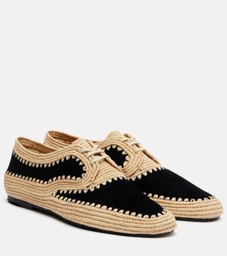 Gabriela Hearst Strength raffia and suede Derby shoes