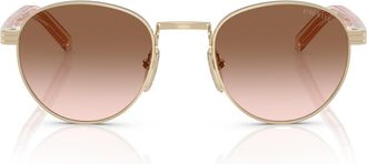 Prada 0pr B52s Round Gradient Brown Lens Sunglasses