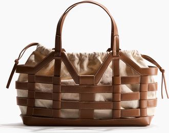 H&M Grosse Tote Bag mit Kordelzugdetails - Beige