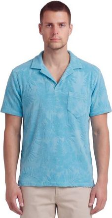 Lords of Harlech Farm Floral Towel Polo Shirt in Teal at Nordstrom, Size Xx-Large