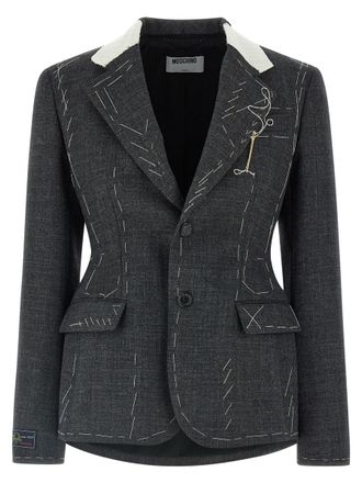 Moschino Embroidered Canvas Blazer