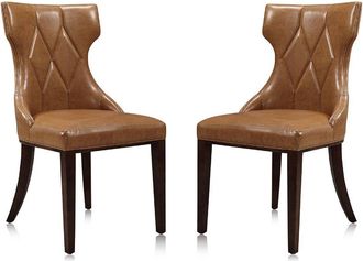 Manhattan Comfort Reine Faux Leather Dining Chair (Set Of Two)