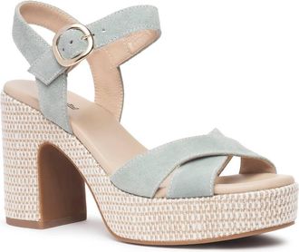 Nero Giardini Womens Suede Woven Platform Heel In Mint