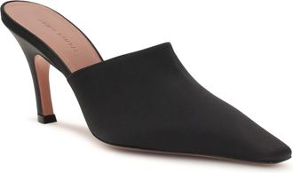 Amina Muaddi Womens Jamie Mules Sandals Black Silk