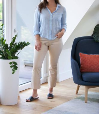 Frame Denim Le Crop Mini Boot Cut Pants In Sand Multi