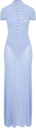 Manur&iacute; Abito lungo con perle - Blu