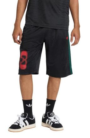 adidas The Shorts Roses Drawstring Soccer Shorts in Black/Collegiate Green/ at Nordstrom, Size X-Large