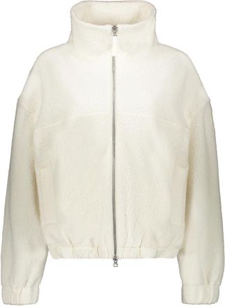 Parajumpers Central Zip Sweatshirt met Boucl&eacute; Design - Dames - Vesten met rits - Beige - XS - Wol - Hoodies & sweatvesten