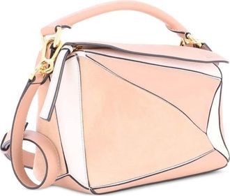 Loewe Puzzle Bag Leather and Suede Small satchel - Roze