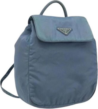 Prada Pre-owned Vintage Nylon Rugzak - Dames - Vintage Rugzakken - Blauw - ONE Size - Nylon - Vintage