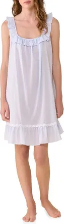 Eileen West Swiss Dot Sleeveless Cotton Chemise Nightgown in Blue at Nordstrom, Size X-Large