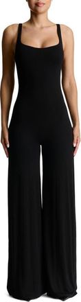 Naked Wardrobe Sculpt Wide Leg Tank Jumpsuit in Black at Nordstrom, Size Medium