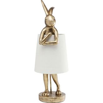 Kare Design L&aacute;mpara mesa rabbit oro/blanco 68cm